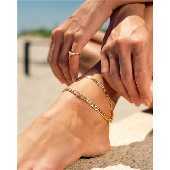 18K gold plated elephant anklet for women lucky charm jewelry made in Brazil - Picture 4 of 6